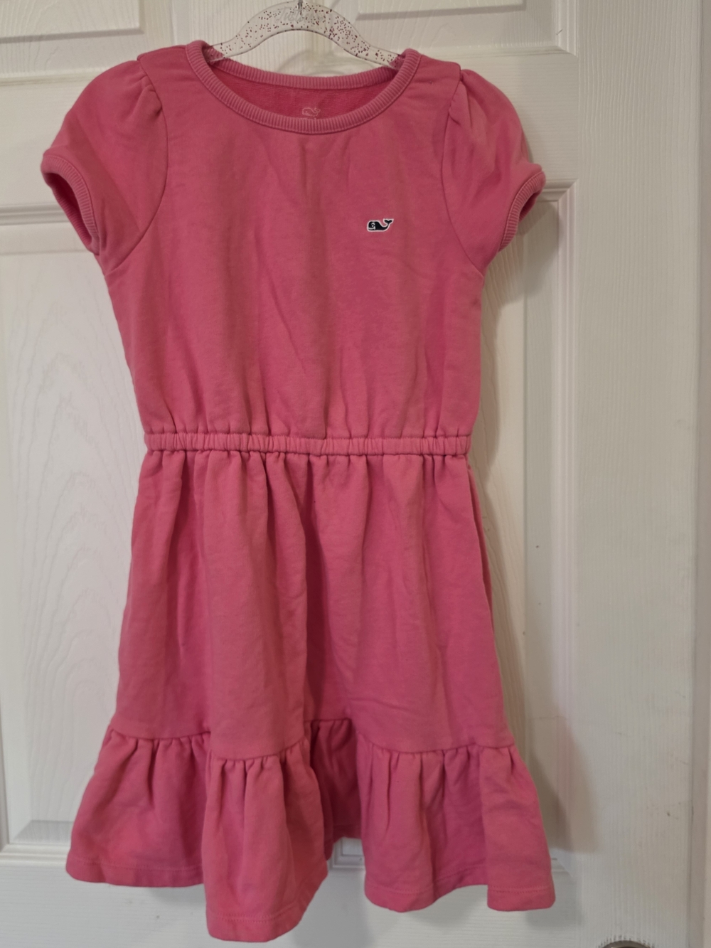 Vineyard Vines Girls Bubblegum Pink Short Sleeve Cotton Dress Size Small 7/8